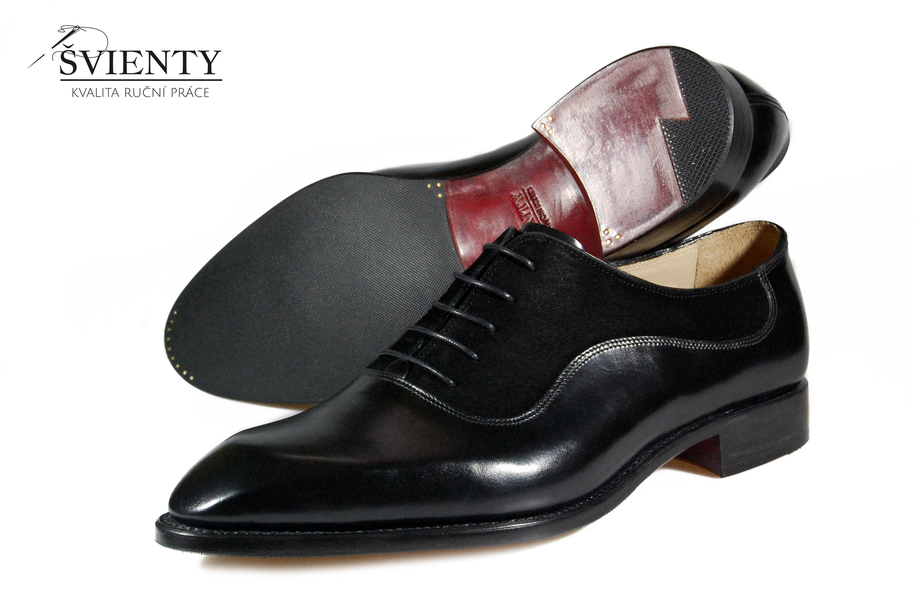 Ručně šité boty do rámu - Oxford černé