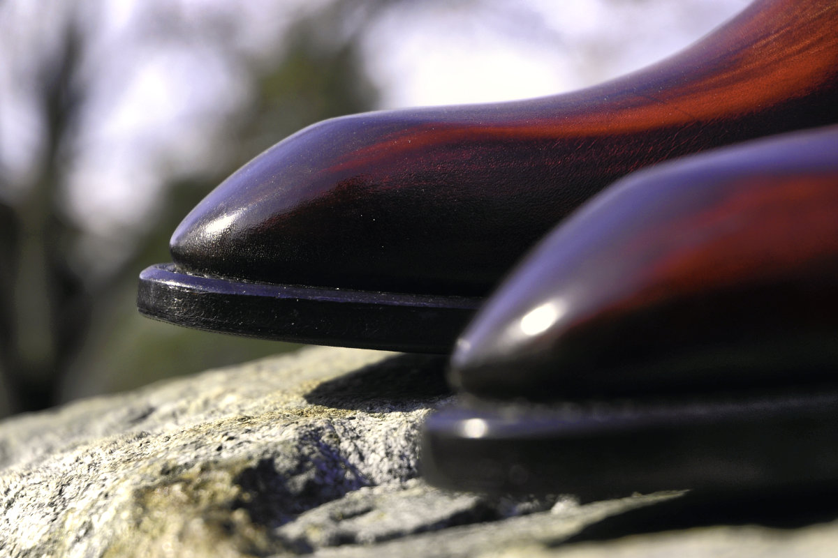 Ručně šité rámové boty na zakázku Oxford Wholecut s ručním barvením 