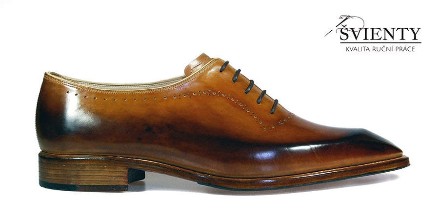 Ručně šité boty do rámu - Oxford wholecut ručně dobarvené