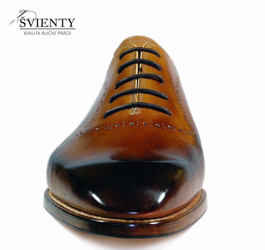 Ručně šité boty do rámu - Oxford wholecut ručně dobarvené