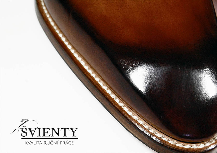Ručně šité boty do rámu - Oxford wholecut ručně dobarvené