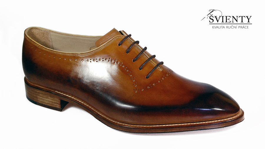Ručně šité boty do rámu - Oxford wholecut ručně dobarvené