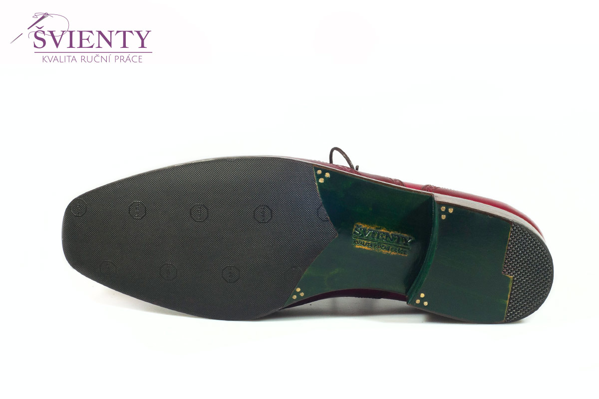 Ručně šité boty do rámu - Kožená podešev s tenkou protiskluzovou gumou