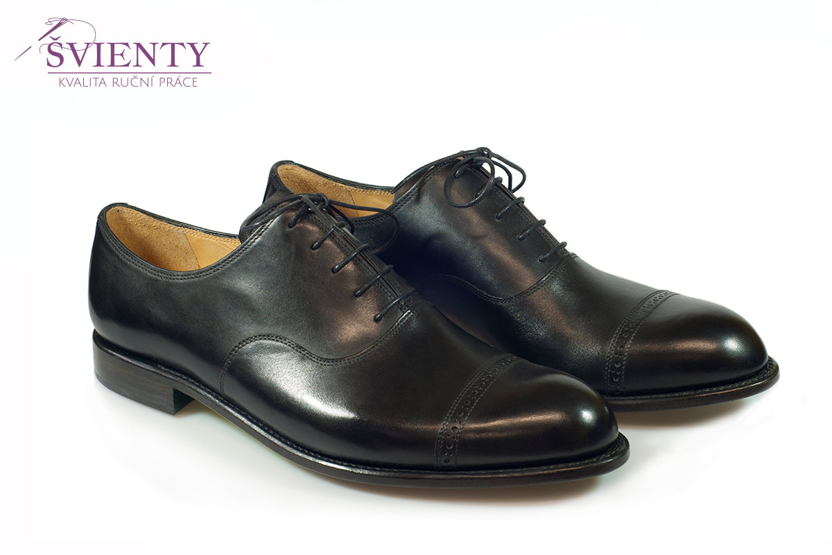 Ručně šité boty do rámu - Oxford s půlenou brogue špičkou