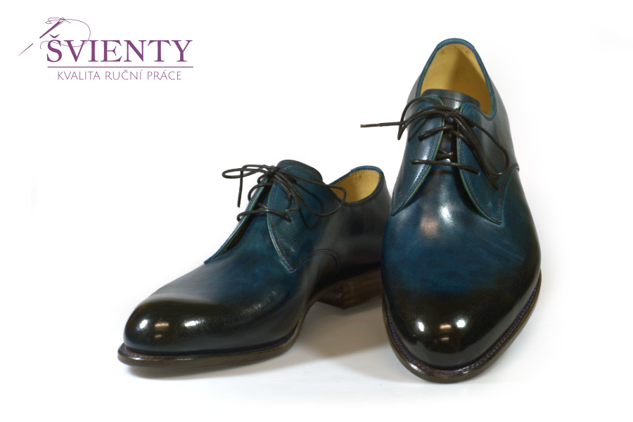 Ručně šité boty do rámu - Derby se zatmavenou špičkou