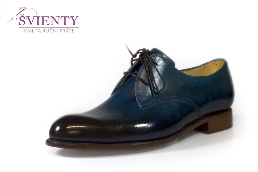 Ručně šité boty do rámu - Derby se zatmavenou špičkou