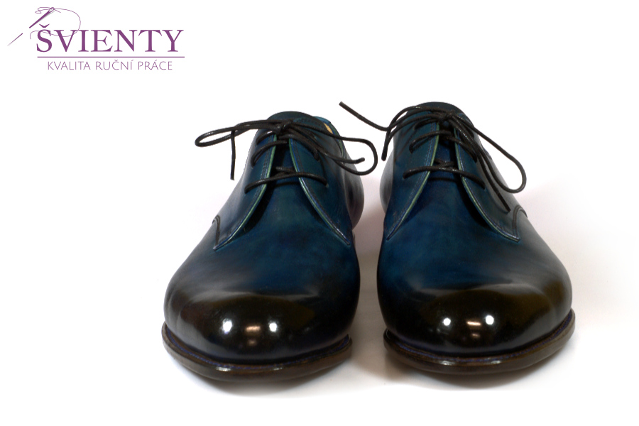 Ručně šité boty do rámu - Derby se zatmavenou špičkou
