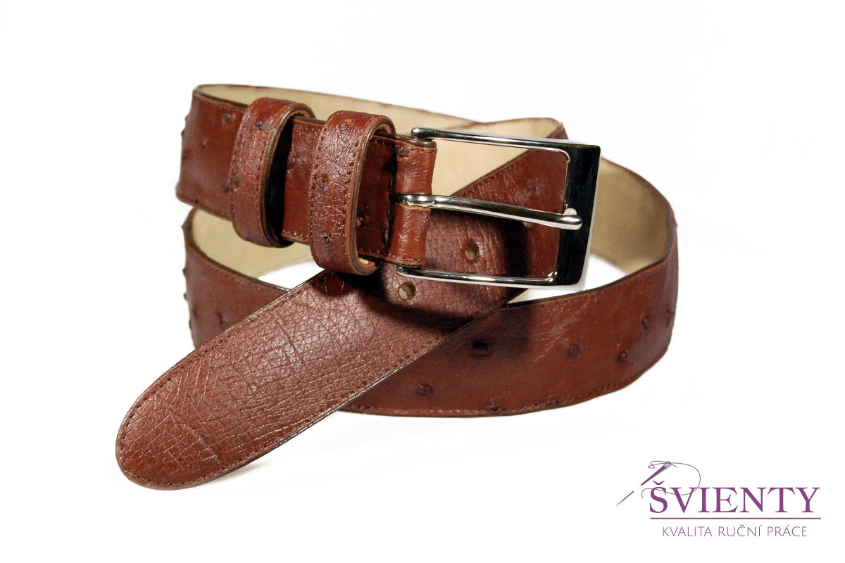Společenský opasek z pštrosí kůže