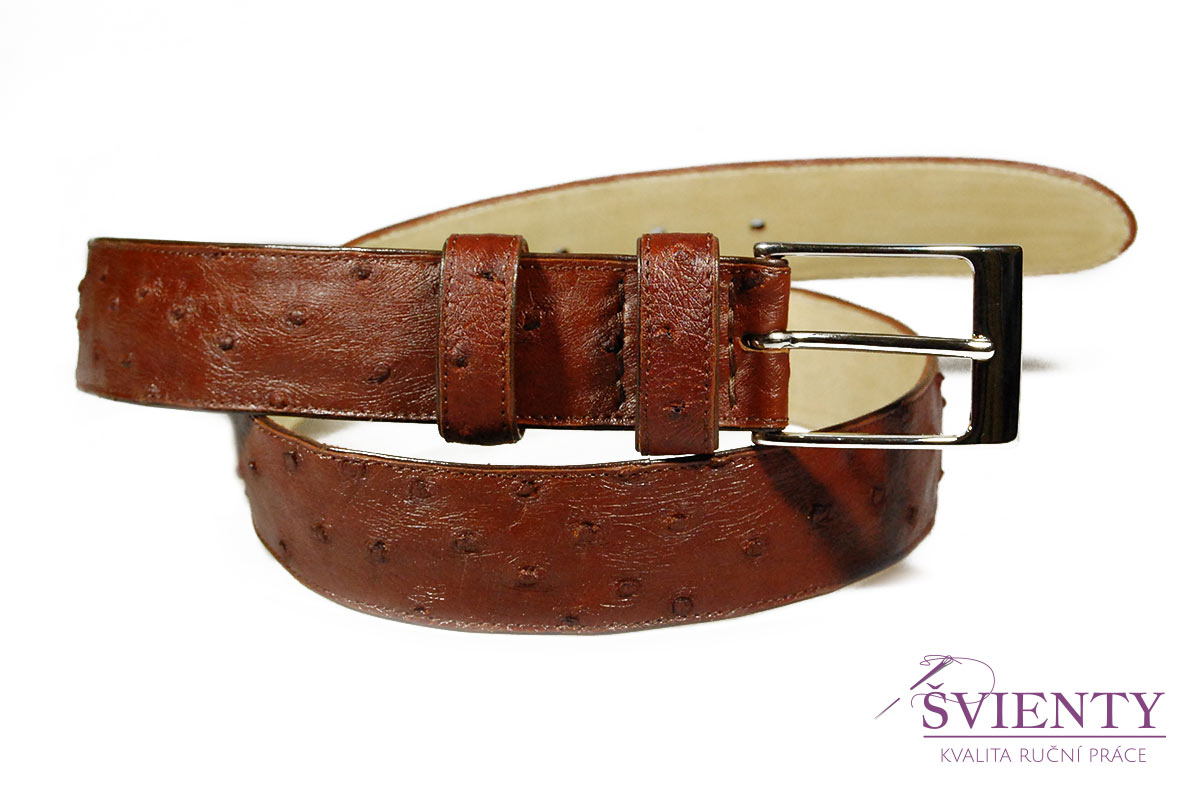 Společenský opasek z pštrosí kůže