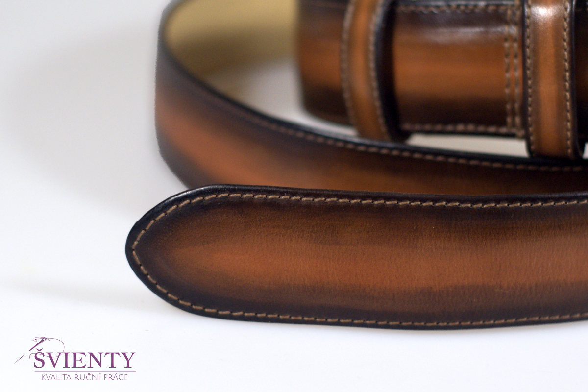 Společenský opasek z pštrosí kůže